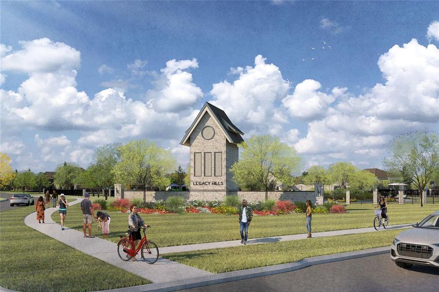 Front exterior of a new home in Lilybrooke at Legacy Hills, Celina, TX, highlighting curb appeal (Image 1). Front exterior of a new home in Lilybrooke at Legacy Hills, Celina, TX, highlighting curb appeal (Image 1).