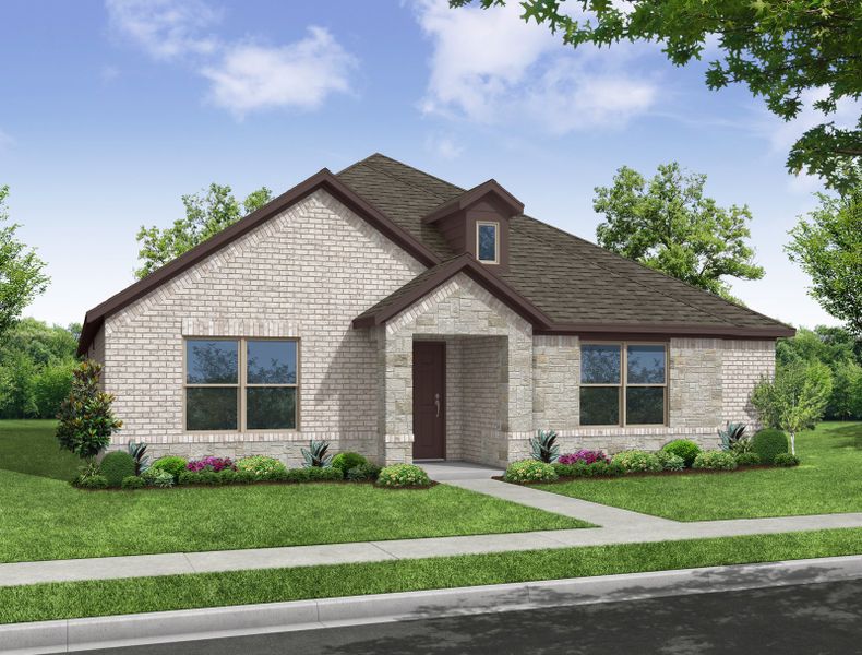 Representative exterior photo of a completed home built from the Jarvis by Impression Homes in Redden Farms, Midlothian, TX (Image 1). Representative exterior photo of a completed home built from the Jarvis by Impression Homes in Redden Farms, Midlothian, TX (Image 1).