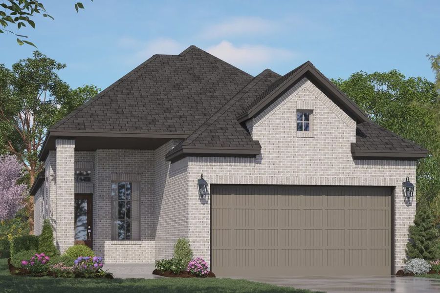 Representative exterior photo of a completed home built from the Berkley by Chesmar Homes in Jordan Ranch 40's, Fulshear, TX (Image 9).