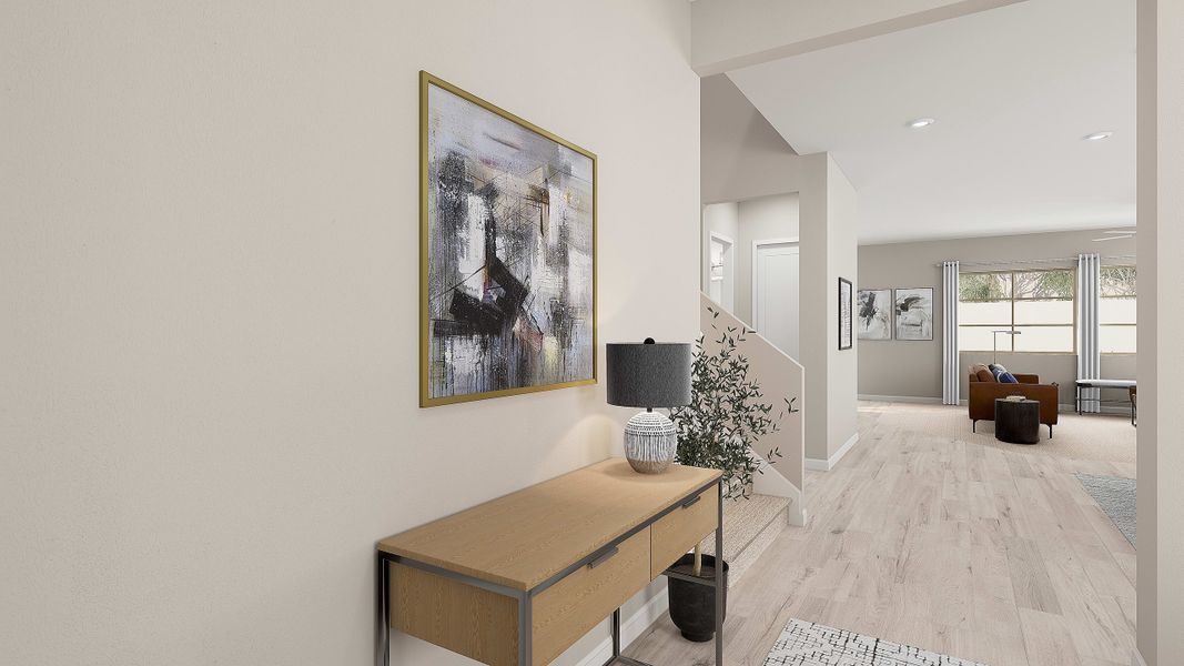 Representative furnished interior of a home built from the Willow Plan 40-9 by Tri Pointe Homes in Waterston Central, Gilbert (Image 18).