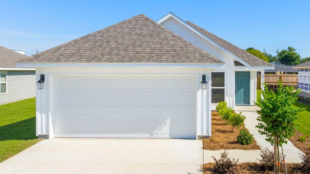 Front exterior of a new home in Park Place, Panama City, FL, highlighting curb appeal (Image 2). Front exterior of a new home in Park Place, Panama City, FL, highlighting curb appeal (Image 2).