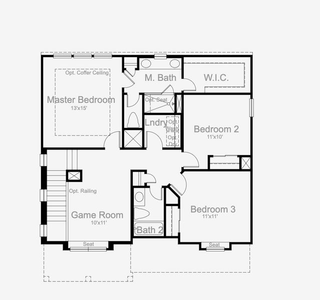 2D floor plan layout for the Martindale by Scott Felder Homes in Santa Rita Ranch, Liberty Hill, TX (Image 6). 2D floor plan layout for the Martindale by Scott Felder Homes in Santa Rita Ranch, Liberty Hill, TX (Image 6).