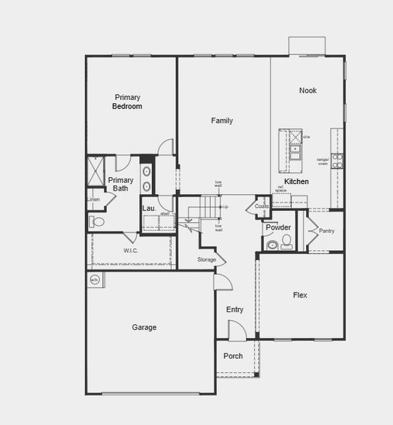 2D floor plan layout for the Plan 2939 by KB Home in Elyse Meadows, Lillington, NC (Image 4).