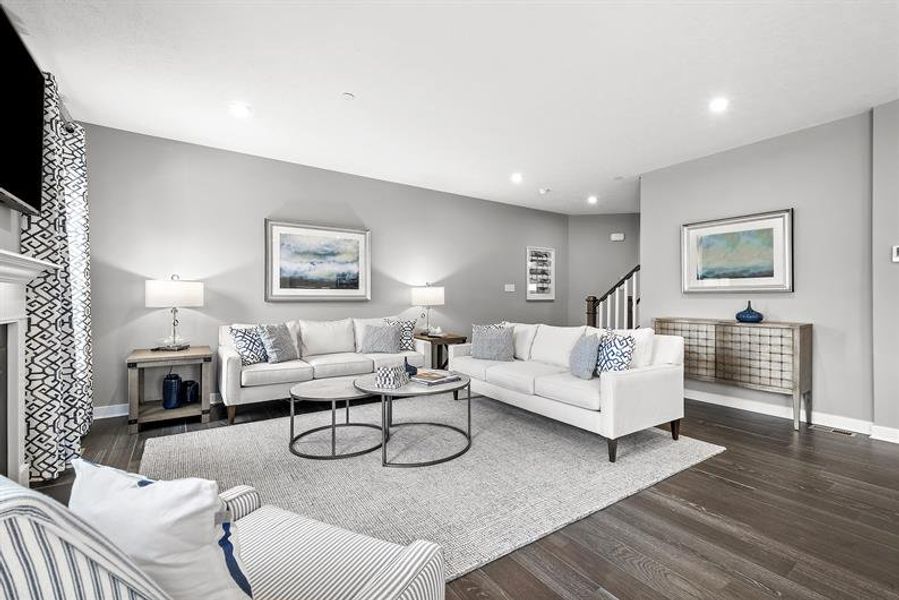 Representative furnished interior of a home built from the Rosecliff by Ryan Homes in Windsong Townhomes, Gallatin (Image 7).
