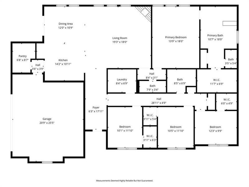 2D floor plan layout of this home in Rocky Top Ranch, Reno, TX (Image 5).