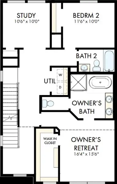 2D floor plan layout of this home in Reserve at Park Row, Houston, TX (Image 3).