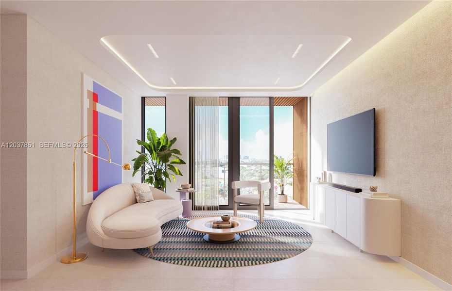 Furnished interior view inside a new home in , Miami (Image 4).