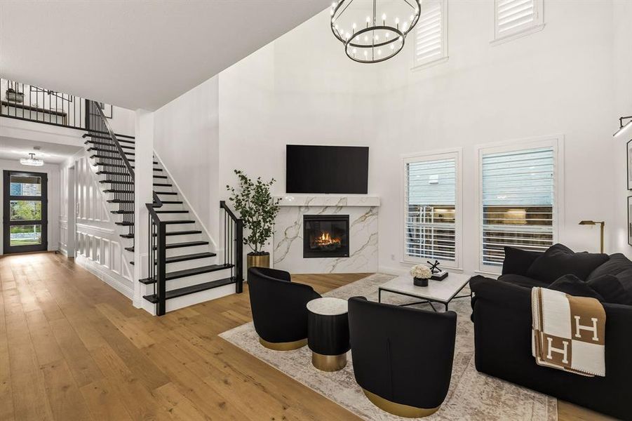 Furnished interior view inside a new home in , The Colony (Image 17).