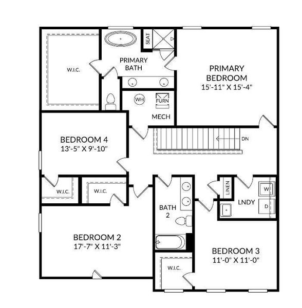 2D floor plan layout of this home in River Oaks, Locust Grove, GA (Image 3).