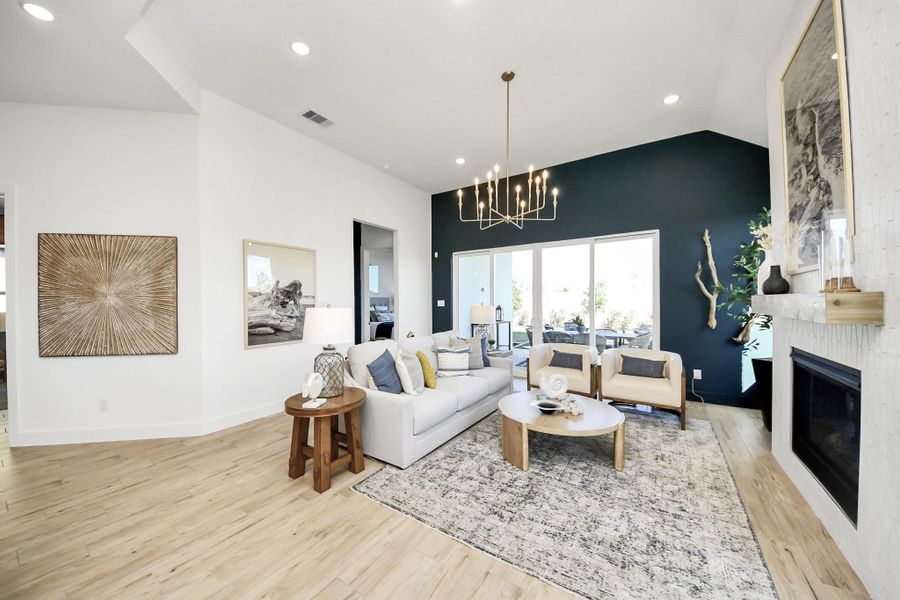 Furnished interior view inside a new home in Meridiana Courtyard Collection, Manvel (Image 10). Furnished interior view inside a new home in Meridiana Courtyard Collection, Manvel (Image 10).