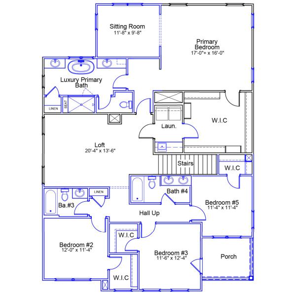 2D floor plan layout of this home in Gates at Windermere, Blythewood, SC (Image 4).