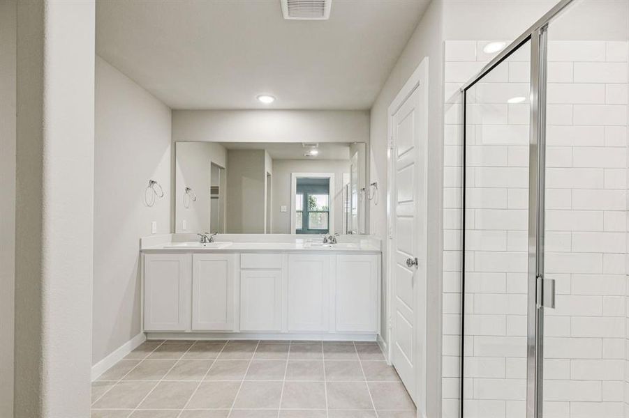 Primary Bathroom in the Harper home plan by Trophy Signature Homes – REPRESENTATIVE PHOTO