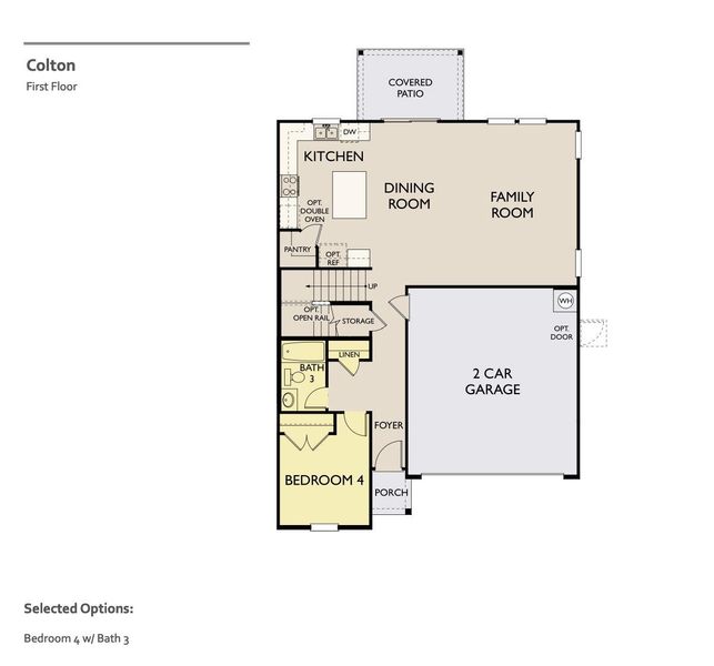 2D floor plan layout of this home in Cannon Ranch 45s, Dripping Springs, TX (Image 5).