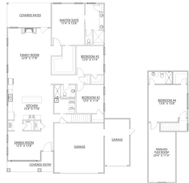 2D floor plan layout for the VAIL by D.R. Horton in Blue Ridge Trail, Fountain Inn, SC (Image 2). 2D floor plan layout for the VAIL by D.R. Horton in Blue Ridge Trail, Fountain Inn, SC (Image 2).
