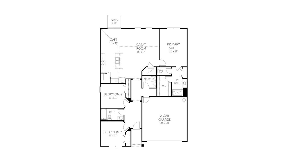 2D floor plan layout for the Amherst - 50' Homesites by Dream Finders Homes in Diamond Springs, Jacksonville, FL (Image 5).