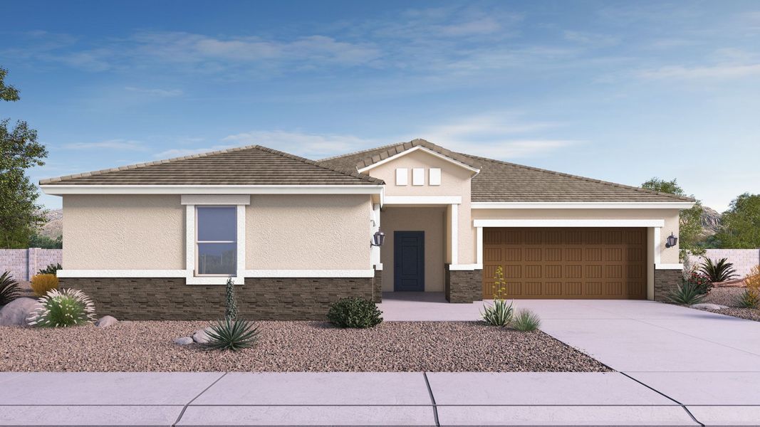 Representative exterior photo of a completed home built from the Cobalt by D.R. Horton in The Ridge at Stone Butte, Phoenix, AZ (Image 2).