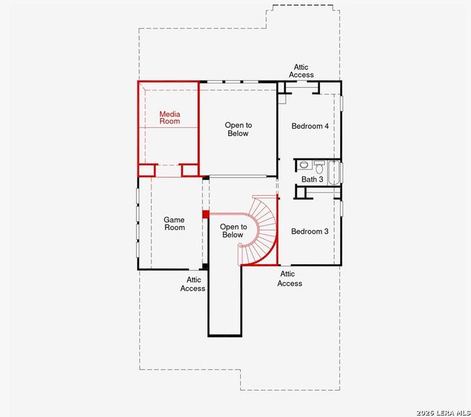 2D floor plan layout of this home in Mayfair, New Braunfels, TX (Image 3).