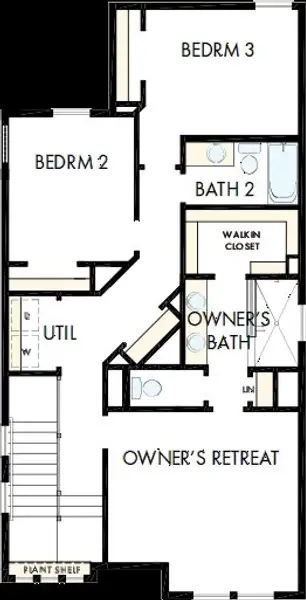 2D floor plan layout of this home in Emerald Heights at Bridgeland Central – 35’ Alley, Cypress, TX (Image 3).