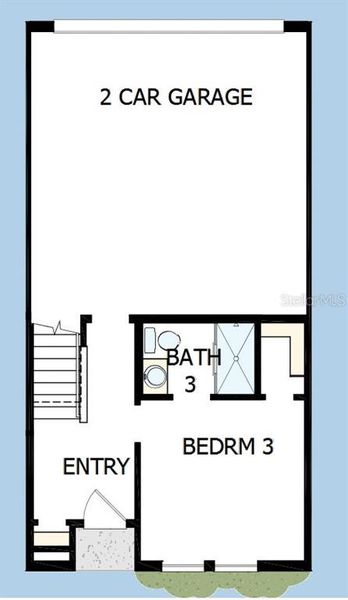 2D floor plan layout of this home in Towns at Union, St. Petersburg, FL (Image 4).