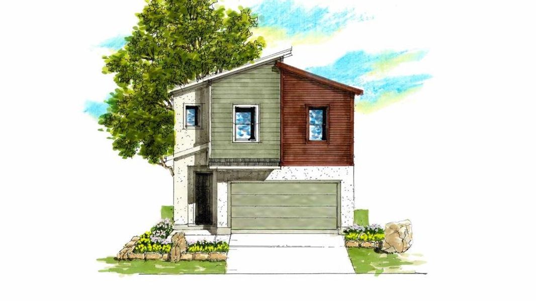 Representative exterior photo of a completed home built from the 1949 by Texas Homes in Trilogy Grove, Leon Valley, TX (Image 2). Representative exterior photo of a completed home built from the 1949 by Texas Homes in Trilogy Grove, Leon Valley, TX (Image 2).