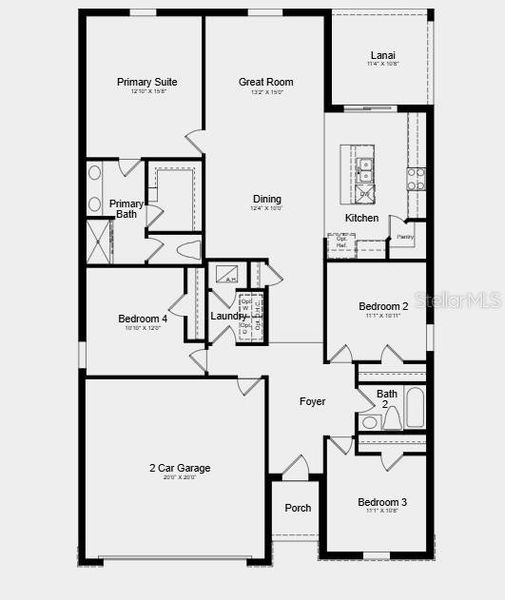 2D floor plan layout of this home in Westview, Kissimmee, FL (Image 2). 2D floor plan layout of this home in Westview, Kissimmee, FL (Image 2).