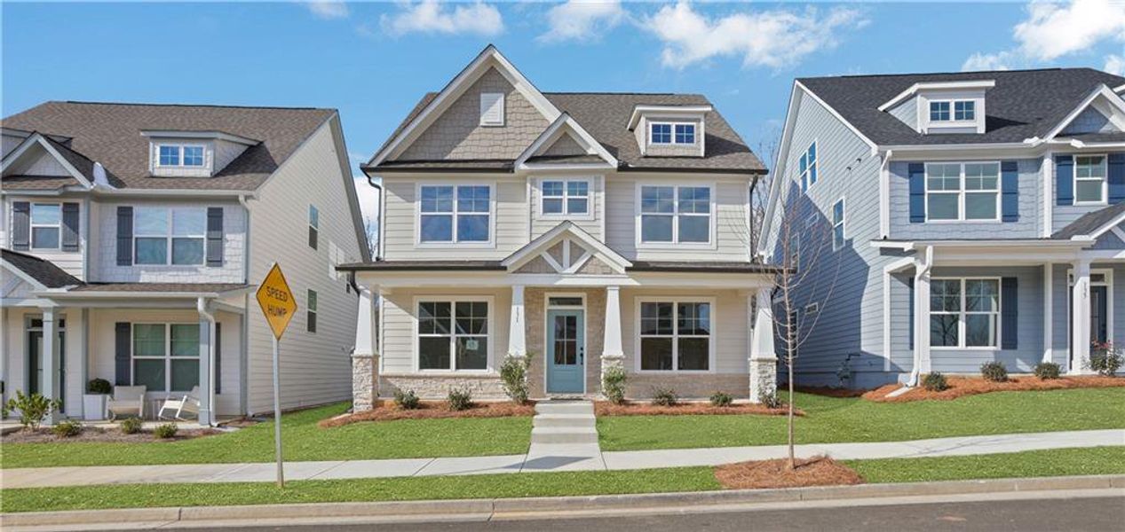 Front exterior of a new home in Marble Tree, Ball Ground, GA, highlighting curb appeal (Image 22).