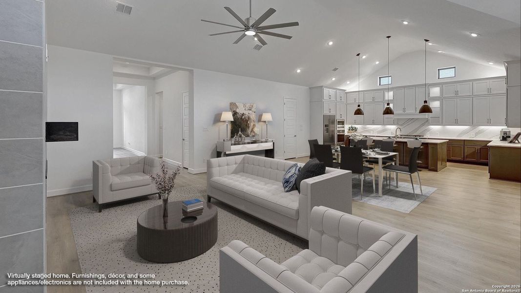 Furnished interior view inside a new home in Esperanza 80', Boerne (Image 8).