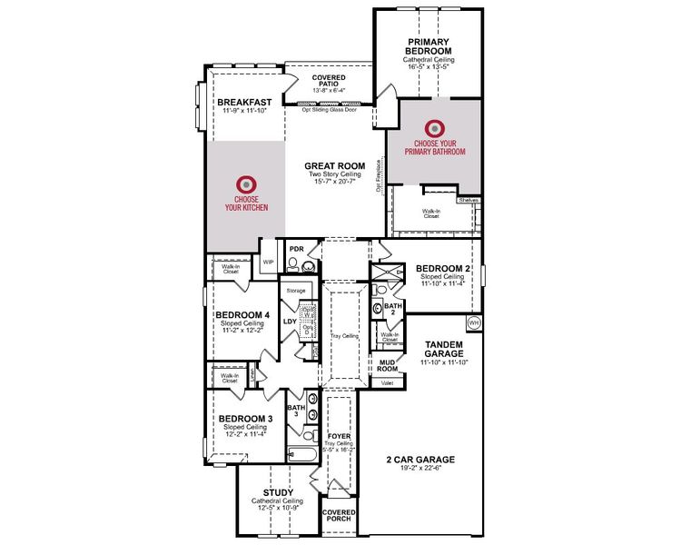 2D floor plan layout for the Langston by Beazer Homes in Ellwood, Iowa Colony, TX (Image 3).