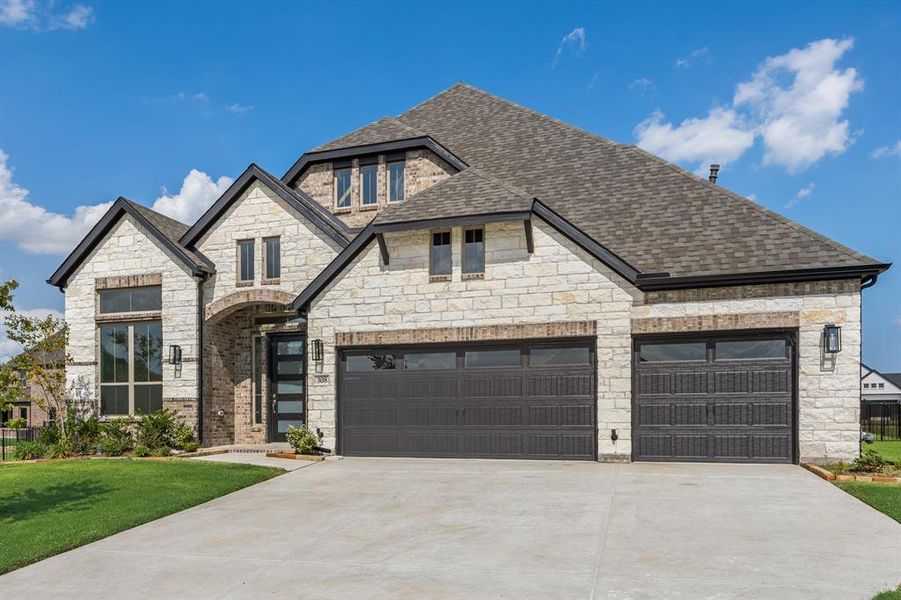 Front exterior of a new home in Heath Golf and Yacht, Heath, TX, highlighting curb appeal (Image 21).