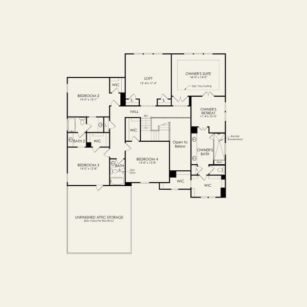 2D floor plan layout for the Sutton by John Wieland in Blume Estates, Harrisburg, NC (Image 5).