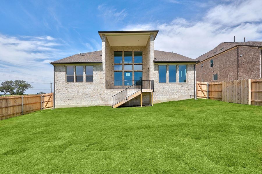 Exterior details and patio area of a home in Lakeside at Tessera - 60', Lago Vista (Image 4).