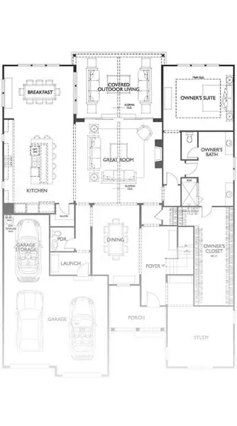 2D floor plan layout for the Napa SL by Classica Homes in Arden Mill, Fort Mill, SC (Image 5).