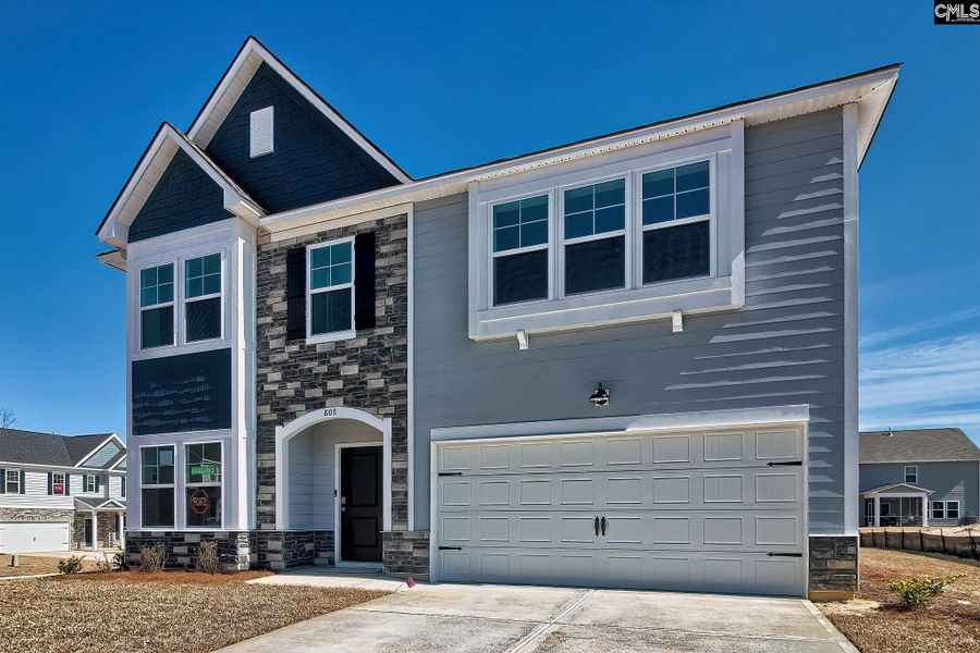 Front exterior of a new home in Cottages at Roofs Pond, West Columbia, SC, highlighting curb appeal (Image 18).