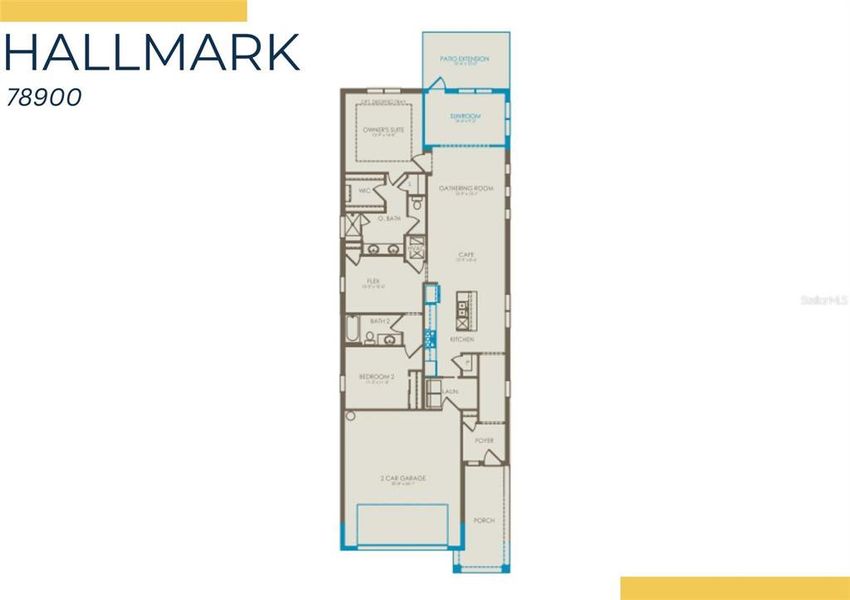 2D floor plan layout of this home in SeaFlower, Bradenton, FL (Image 3). 2D floor plan layout of this home in SeaFlower, Bradenton, FL (Image 3).