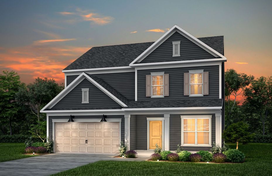 Front exterior of a new home in Cannon Run, Concord, NC, highlighting curb appeal (Image 17).