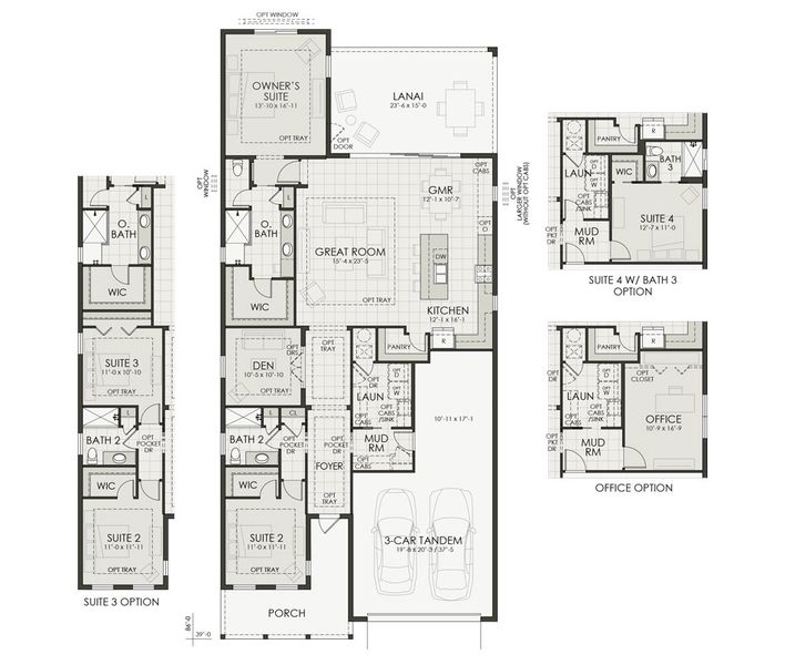 2D floor plan layout for the Halyard by Homes by Towne in Shellstone at Waterside, Sarasota, FL (Image 4).