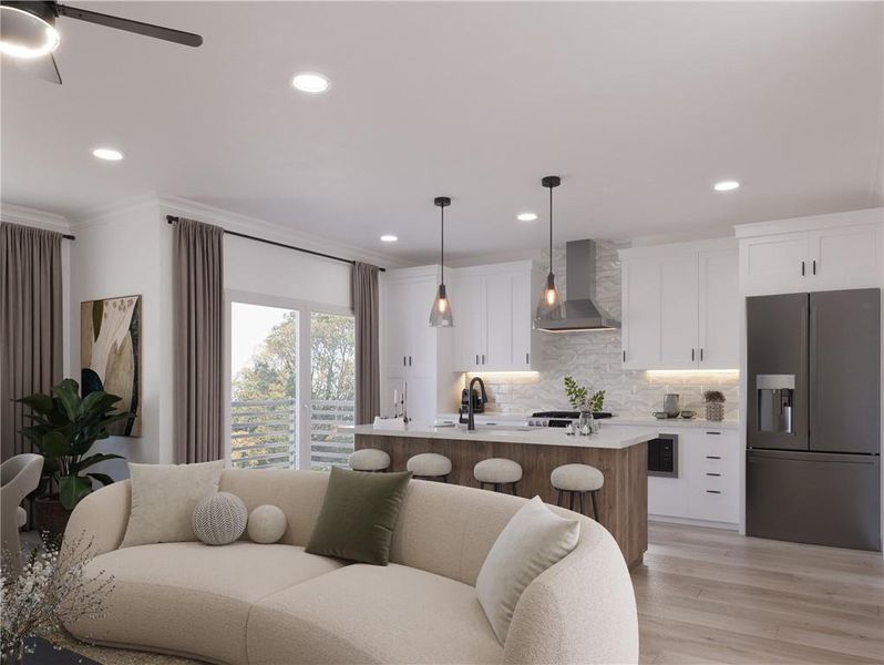 Furnished interior view inside a new home in Brookside Reserve, Alpharetta (Image 8).
