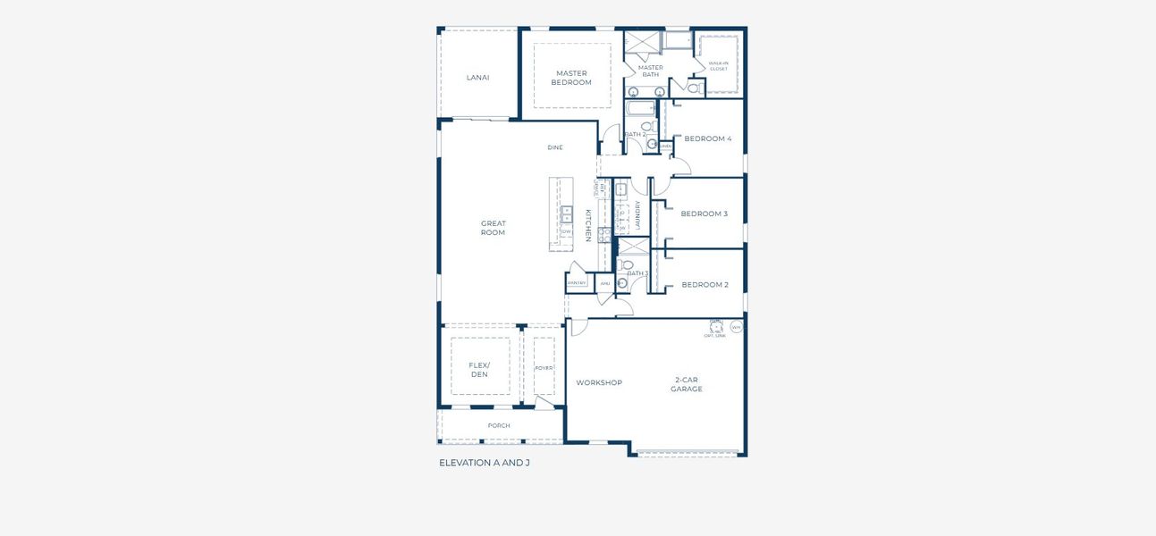 2D floor plan layout for the Harmony by Maronda Homes in Mount Plymouth Greens, Mount Plymouth, FL (Image 5).