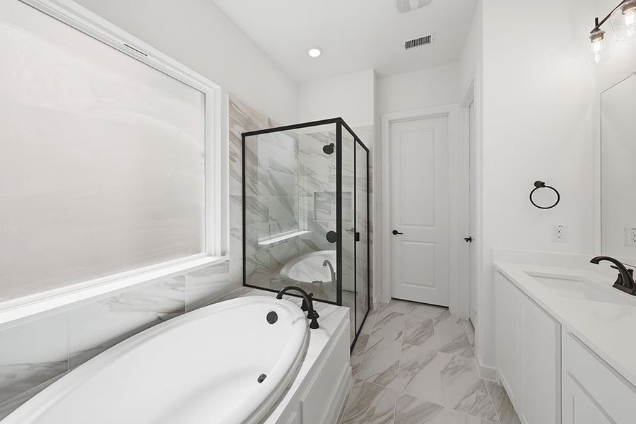 Furnished interior view inside a new home in Light Farms Brenham - 40' Lots, Celina (Image 8).
