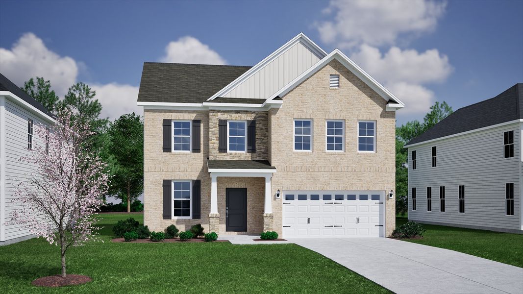 Representative exterior photo of a completed home built from the Cooper - Vanguard Collection by Mungo Homes in Scotts Hill Village, Wilmington, NC (Image 25).