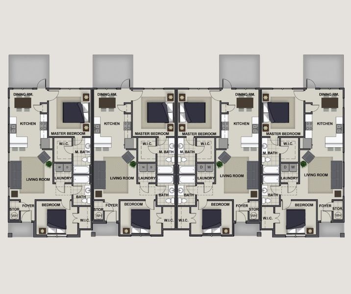 2D floor plan layout of this home in The Eleuthera, Chattanooga, TN (Image 5).