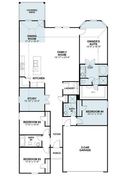 2D floor plan layout of this home in Lone Star Landing, Montgomery, TX (Image 3). 2D floor plan layout of this home in Lone Star Landing, Montgomery, TX (Image 3).