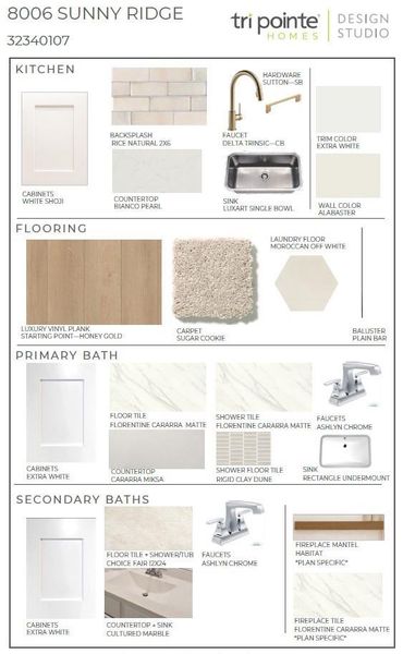 Sample of building materials used in homes in Pecan Ridge, Fulshear (Image 9).