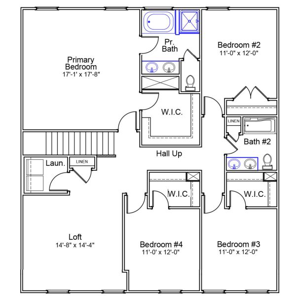 2D floor plan layout of this home in Hidden Springs, Lexington, SC (Image 3).