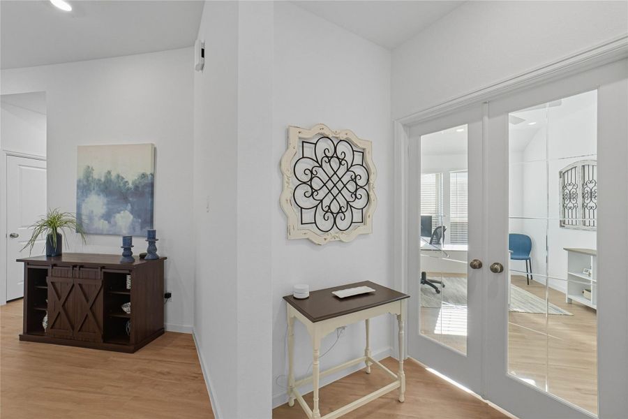 The entryway into the home office. The entryway into the home office.