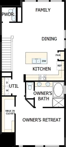 2D floor plan layout of this home in The Twilight at Goodnight Ranch, Austin, TX (Image 3).
