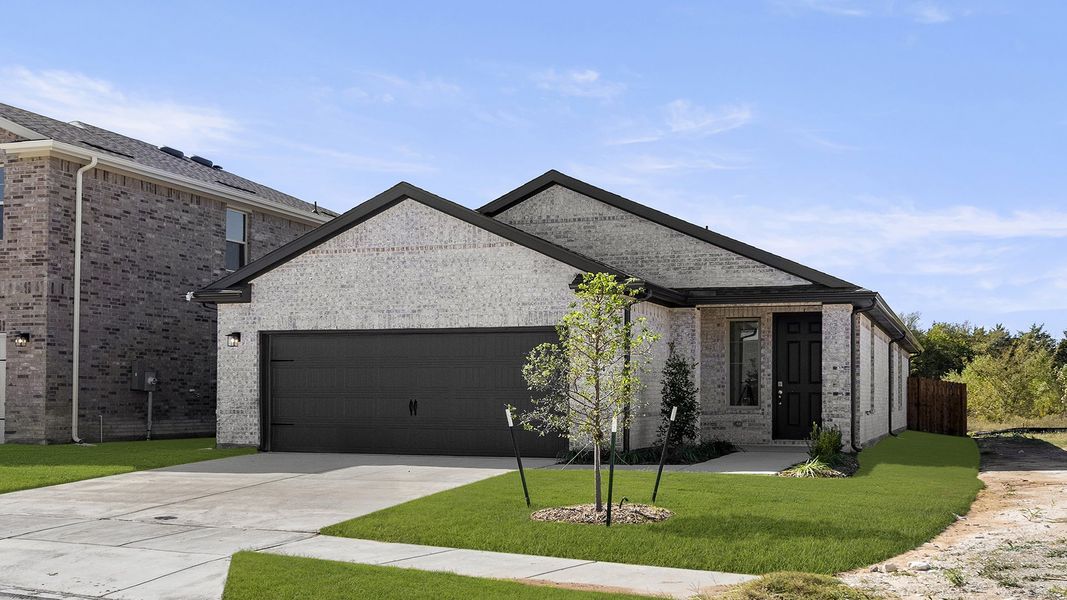 Front exterior of a new home in Churchill, Anna, TX, highlighting curb appeal (Image 1). Front exterior of a new home in Churchill, Anna, TX, highlighting curb appeal (Image 1).