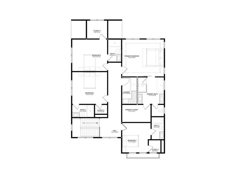 2D floor plan layout of this home in Echo at Crabapple, Milton, GA (Image 3).