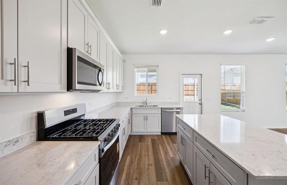 Abundant cabinet space in kitchen