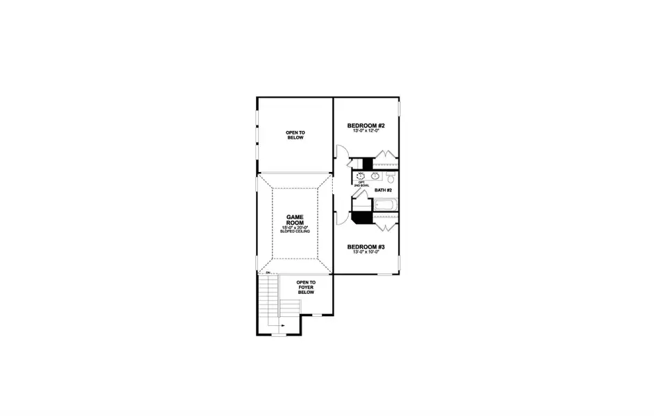 2D floor plan layout of this home in Colony at Cole Springs, Buda, TX (Image 3).